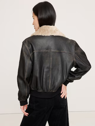 Distressed Leather Flight Jacket | Banana Republic (US)