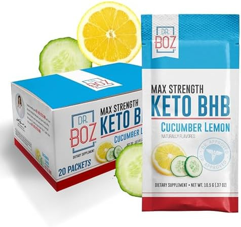 Dr. Boz - Keto BHB Powder - Cucumber Lemon, 20 Packets - Ketones Drink - Increase Energy & Reduce... | Amazon (US)