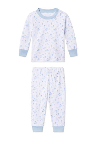 Baby Long-Long Set in French Blue Floral | Lake Pajamas