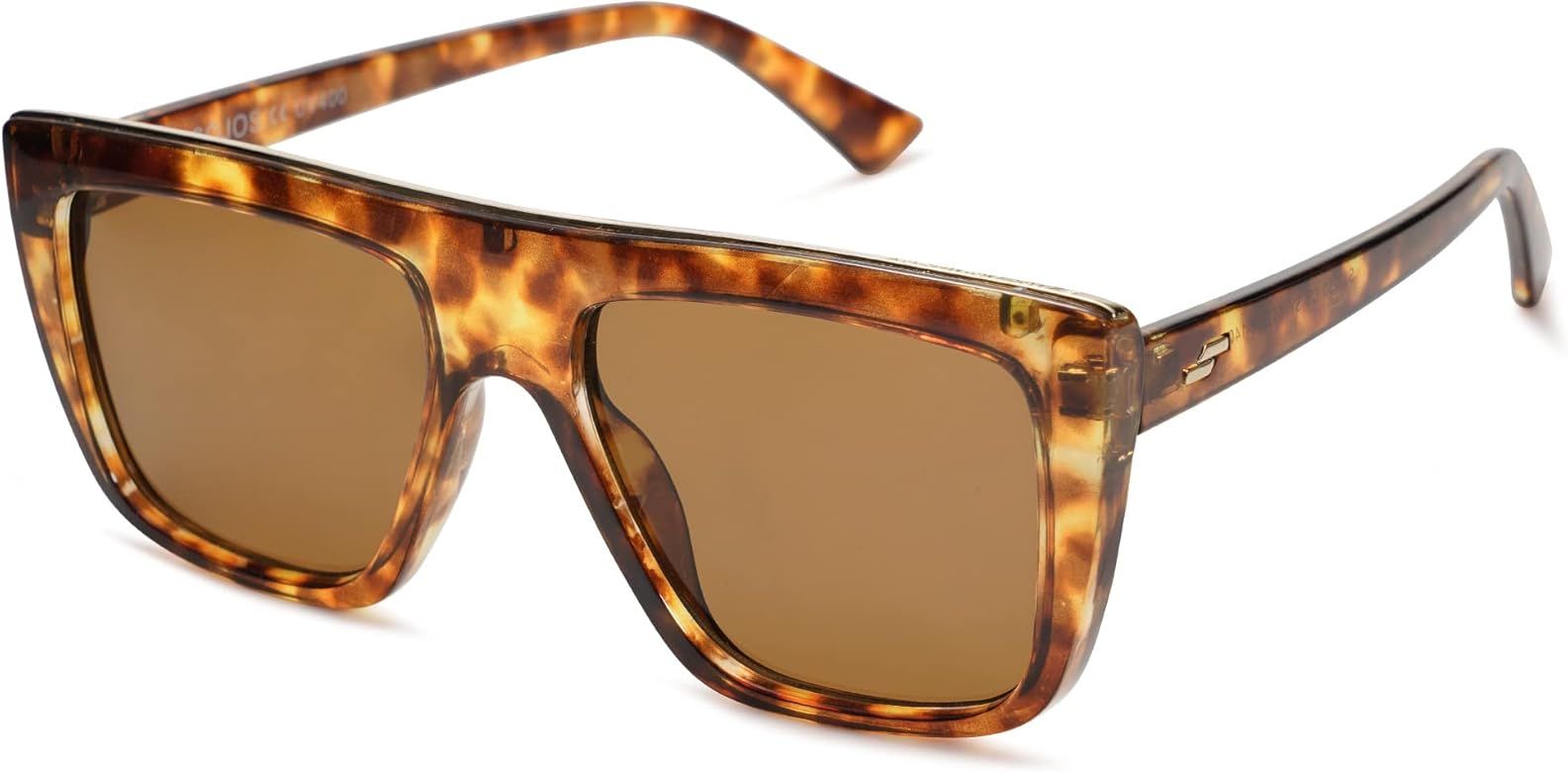 SOJOS Retro Square Sunglasses for Women Men Trendy Flat Top Oversized Sunnies SJ2250 | Amazon (US)