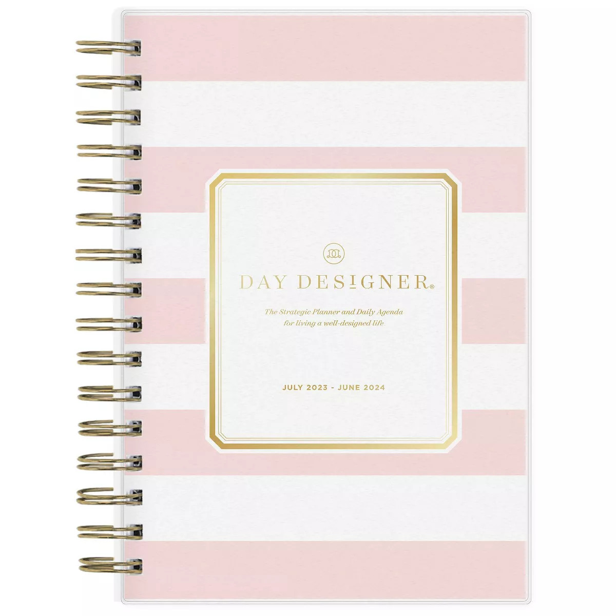 Day Designer 2023-24 Academic Clear Pocket Cover 5"x8" Weekly/Monthly Wirebound Rugby Stripe Blus... | Target