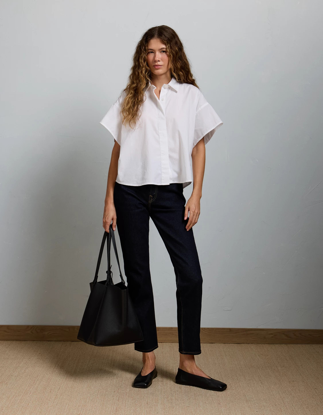 AE77 Short Sleeve Poplin Shirt | American Eagle Outfitters (US & CA)