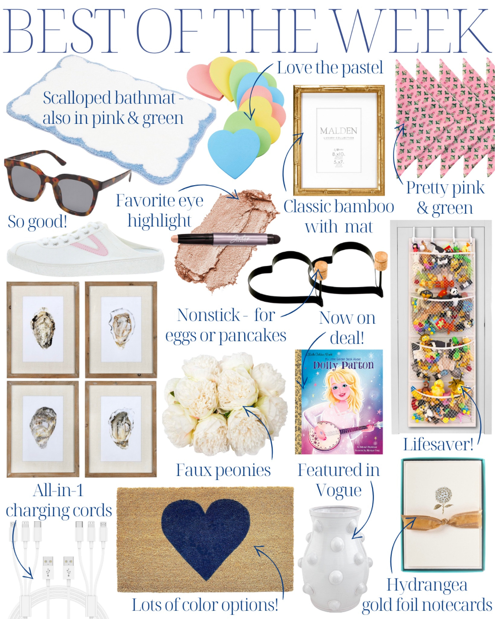 Valentine's Day decor | Valentine's Day decorations | doormat | beaded vase | organizing | organization | gold bamboo | oyster art prints | scalloped bathmat | faux peonies | white tennis shoes | preppy style | block print napkins | faux florals | eyeshadow highlighter

#LTKMostLoved #LTKhome #LTKfamily