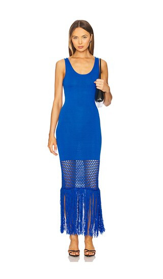 Claudia Fringe Dress in Blueberry | Revolve Clothing (Global)