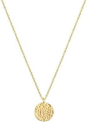 LOYATA Gold Pendant Necklaces for Women-Simple 14K Gold Round Circle Pendant Necklace Dainty Char... | Amazon (US)
