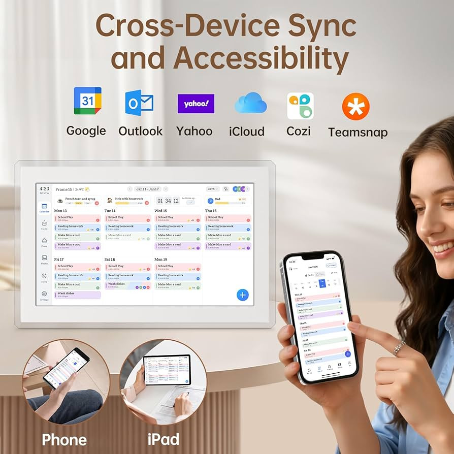 15.6" Digital Calendar Wall Touch Screen, Chore Chart, Photo Frame, Refills | Amazon (US)
