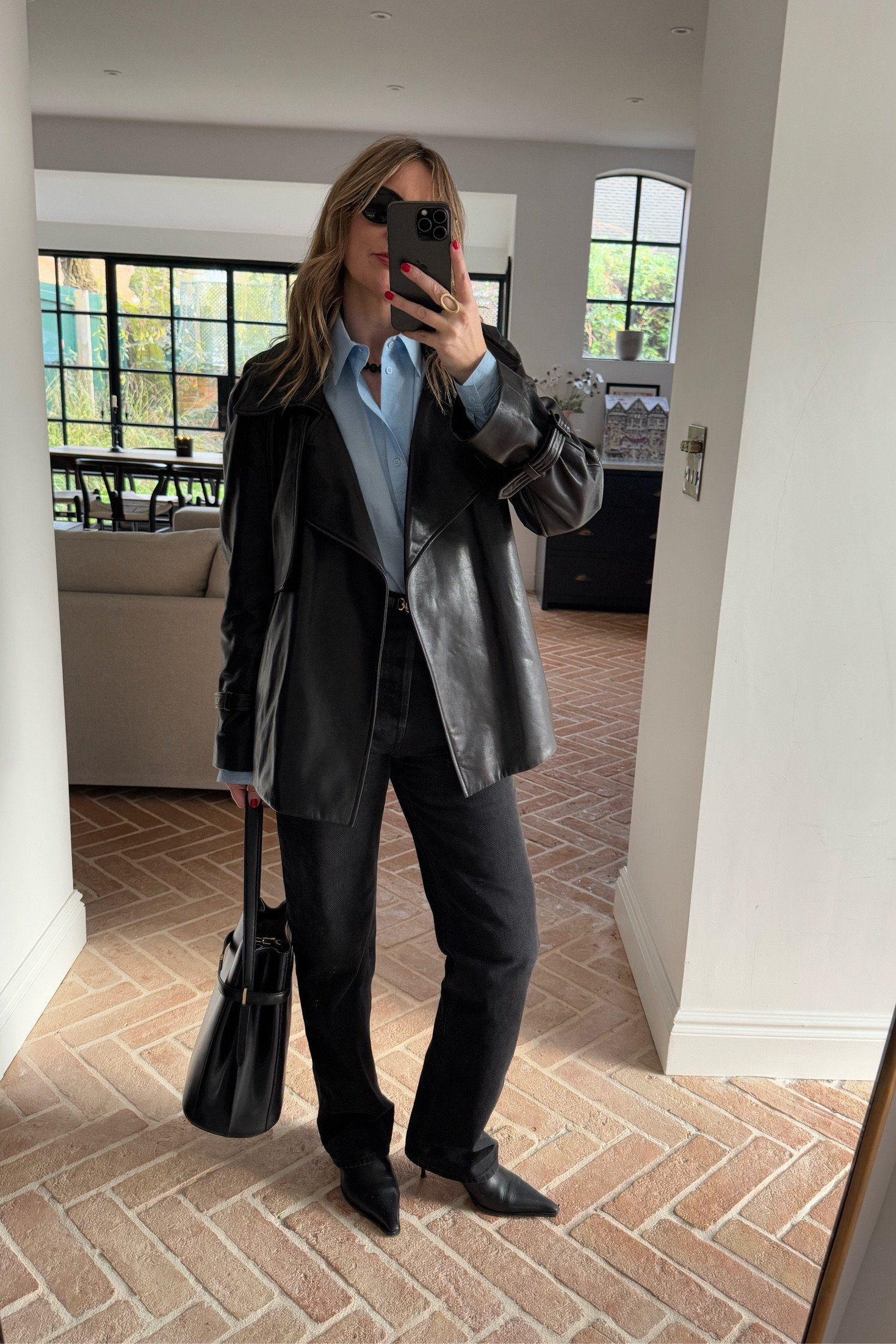 Leather Jacket + Blue Shirt + Black Jeans + Boots | Dinner Outfit | Drinks Outfit | Christmas Outfit | Smart casual outfit | leather | jeans 

#LTKeurope #LTKstyletip #LTKgrwm