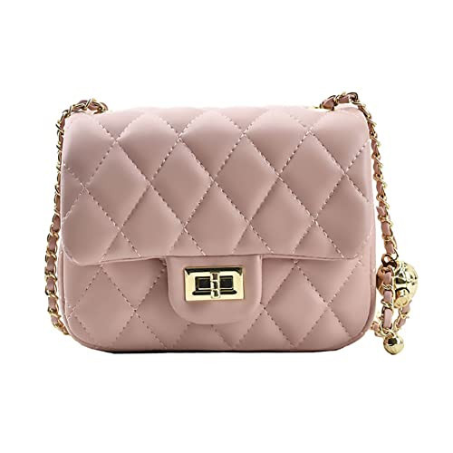Jopchunm Designer Handbags Small Quilted Purse Pink Crossbody Bag for Women | Amazon (US)