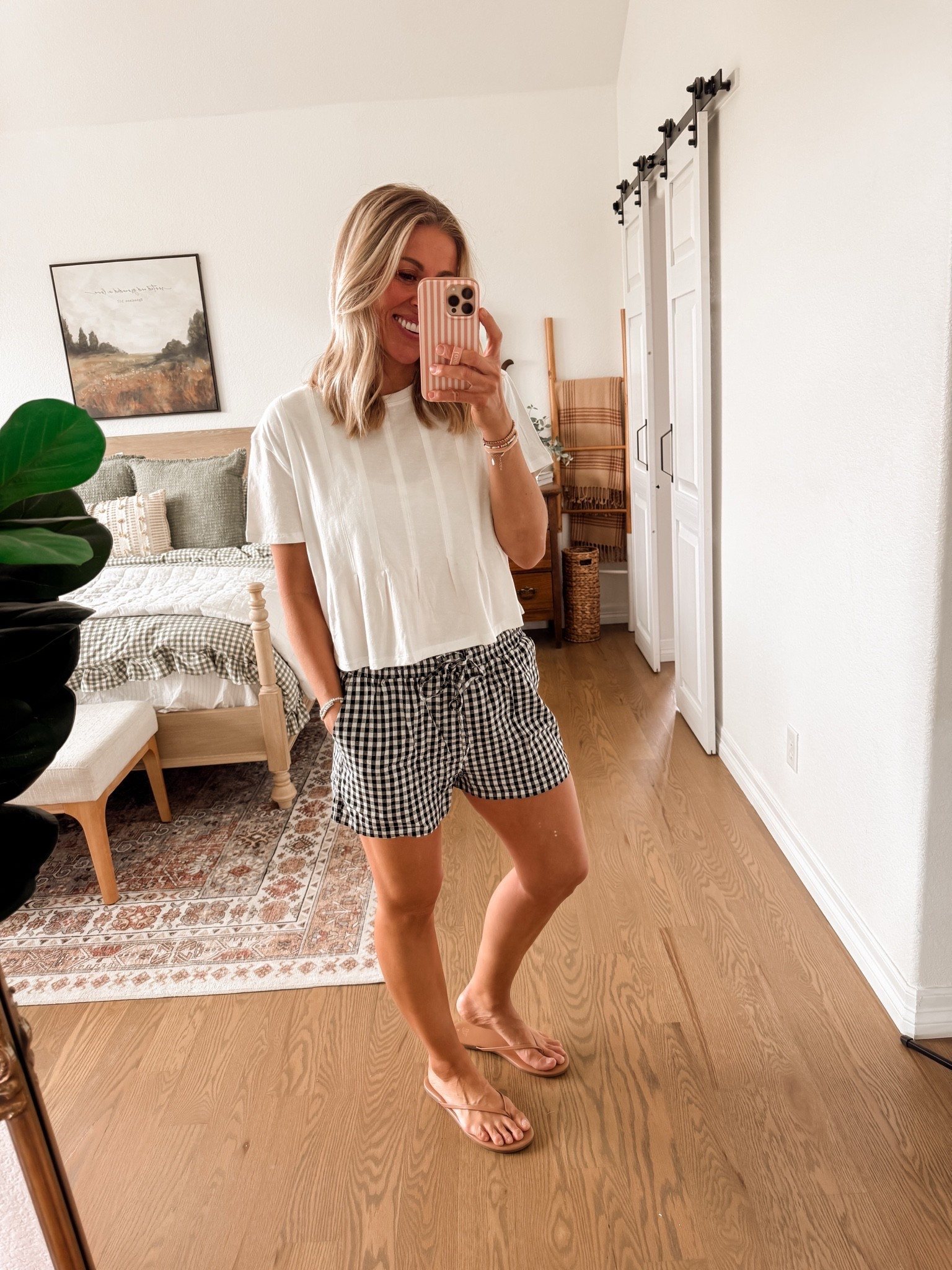 Love these stretchy, comfy shorts from Amazon. Wearing a size medium! Comes in lots of colors.

Sarah Joy, Amazon fashion