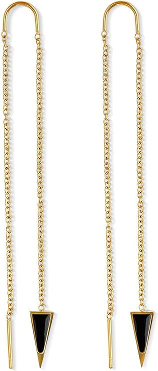 Dagger Threader Earrings for Women | 14k Gold Dangle Earrings for Women | Dagger Drop Earrings fo... | Amazon (US)