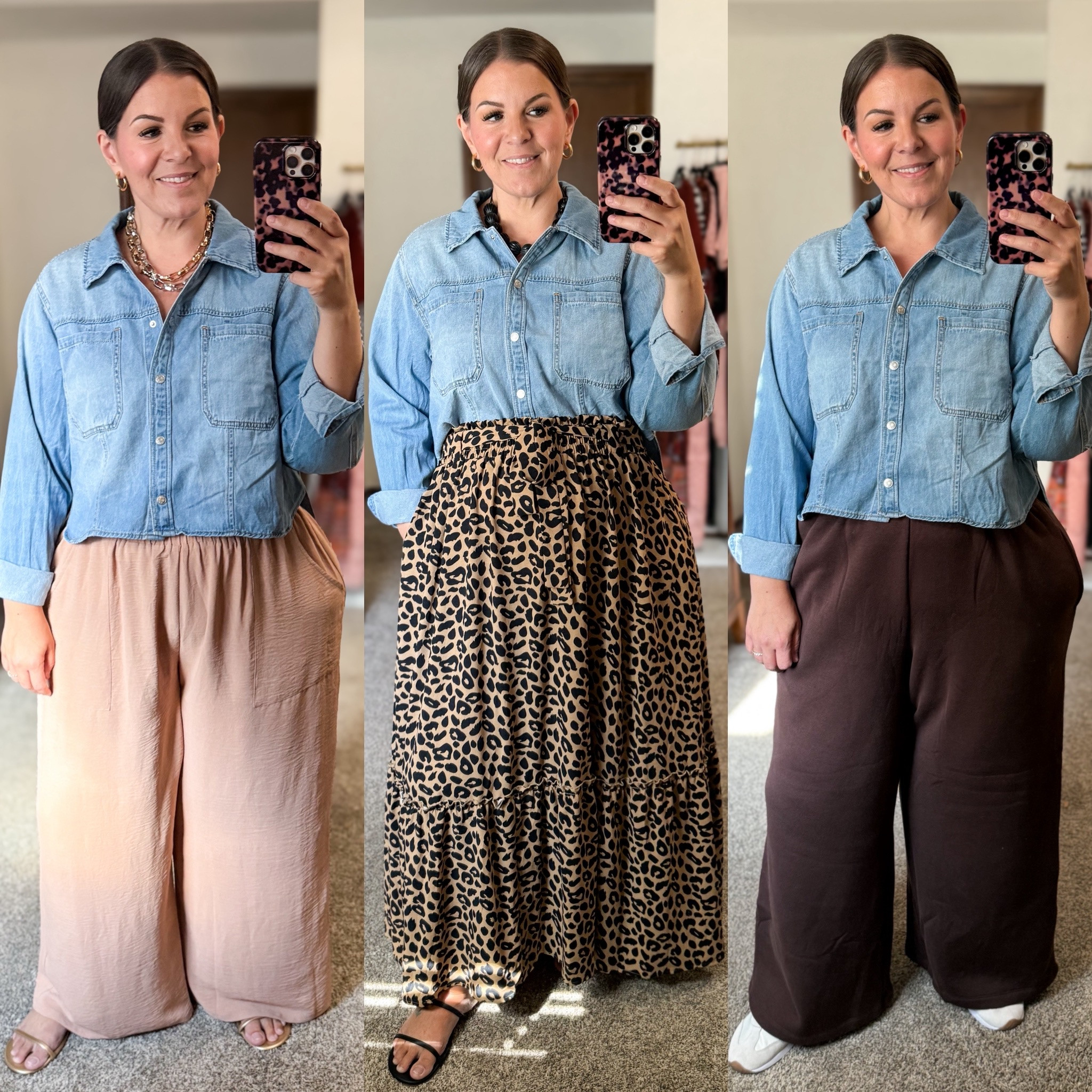 This little denim shirt from Walmart is so easy to style lots of different ways in your summer to fall wardrobe! I wanted a boxy fit so I sized up to XXL in the top. It does have a high low fit so it comes up a bit on the sides - just a heads up! 

 #LTKootd #LTKOver40 #LTKMidsize
