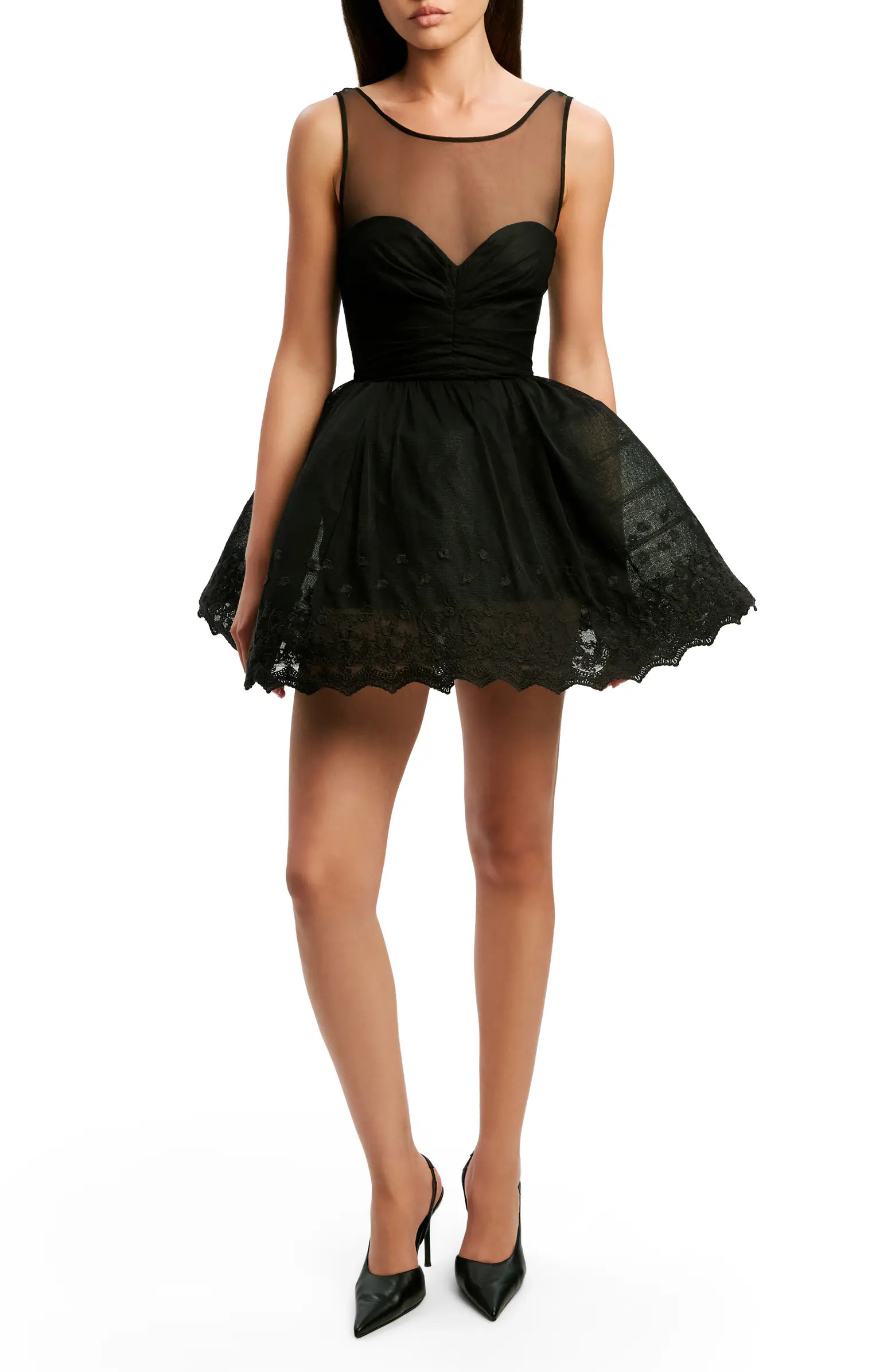 Hilda Embroidered Tulle Hoop Minidress | Nordstrom