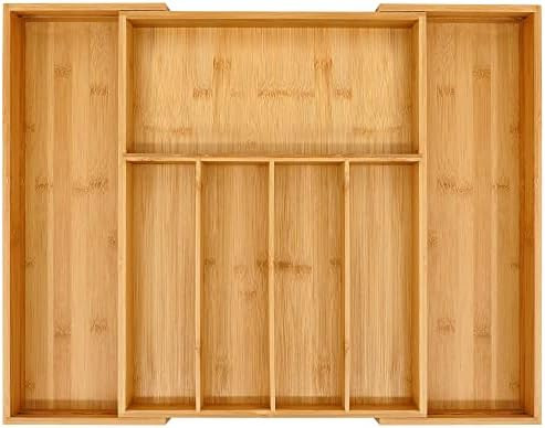 VaeFae Bamboo Drawer Organizer, Expandable Silverware Drawer Organizer and Cutlery Tray, Wooden D... | Amazon (US)