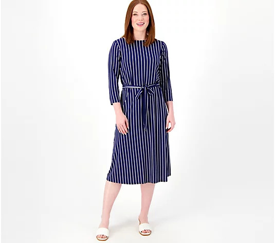 Girl With Curves Striped Knit Jersey Dress | QVC
