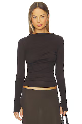 Enza Costa Cashmere Twist Top in Dark Brown from Revolve.com | Revolve Clothing (Global)