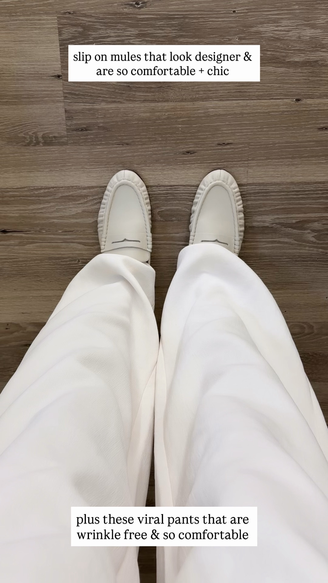 Slip on mules that look designer ⚡️ I owned the burgundy pair and had to get the new ivory color for spring/summer. It’s so comfortable and runs TTS. Plus these viral pants are restocked—wrinkle free and so comfortable. Perfect for traveling, running errands and work. 

Mules, Steve Madden, spring outfit, ootd, The Stylizt 




#LTKWorkwear #LTKootd #LTKdayinmylife