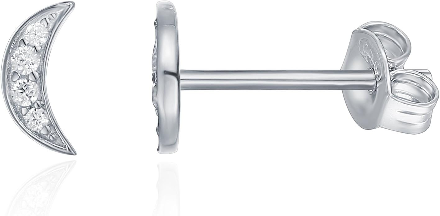 PAVOI 14K Gold Plated Sterling Silver Celestial Lightning Bolt, Moon and Star Earrings | Dainty E... | Amazon (US)