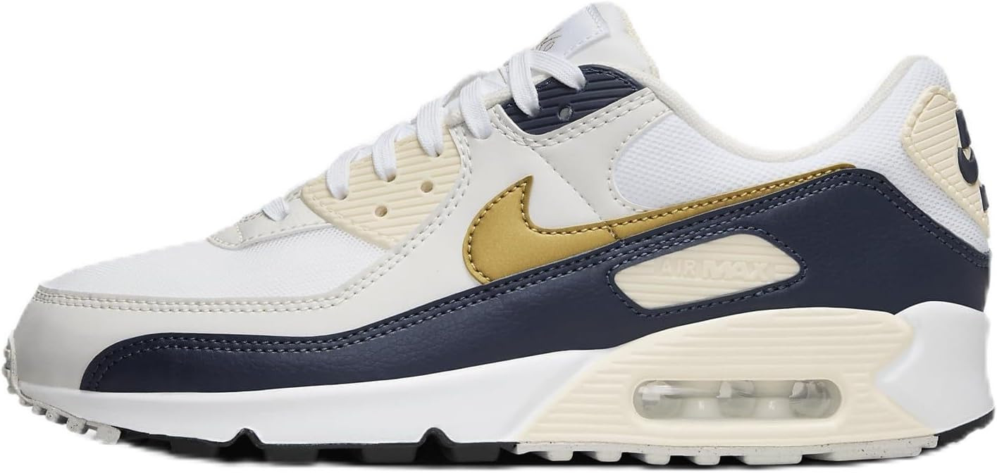 Nike Air Max 90 Next Nature Women's Shoes (HF3444-100, White/Obsidian/Coconut Milk/Metallic Gold)... | Amazon (US)