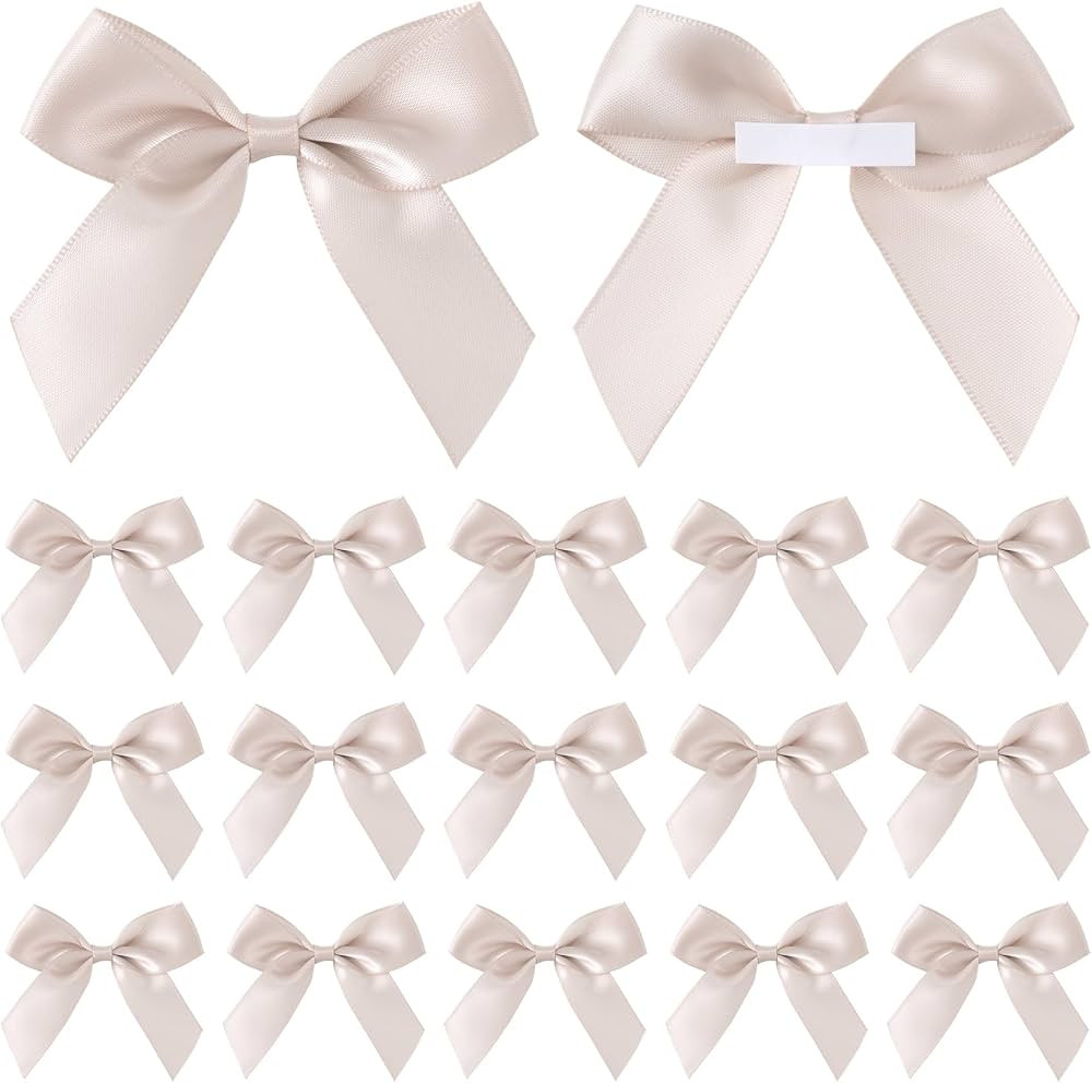 15pcs Mini Gift Wrap Bows, Self-Adhesive Small Satin Ribbon Crafts Bow, Premade Tiny Bowknot for ... | Amazon (US)