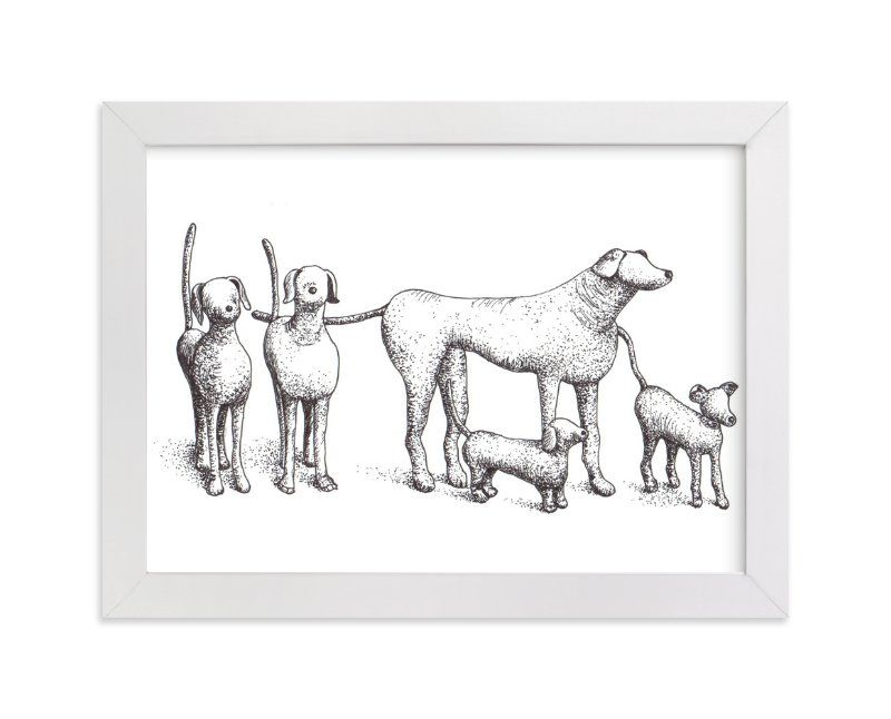 "Five Dogs" - Drawing Art Print by XL. | Minted