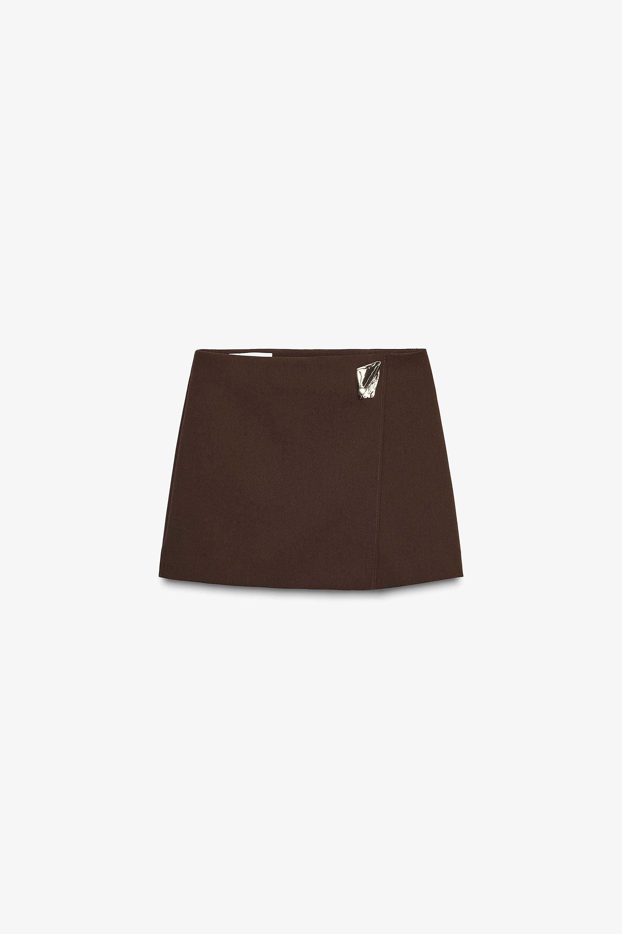 ASYMMETRICAL CULOTTE SKIRT WITH APPLIQUE | Zara US