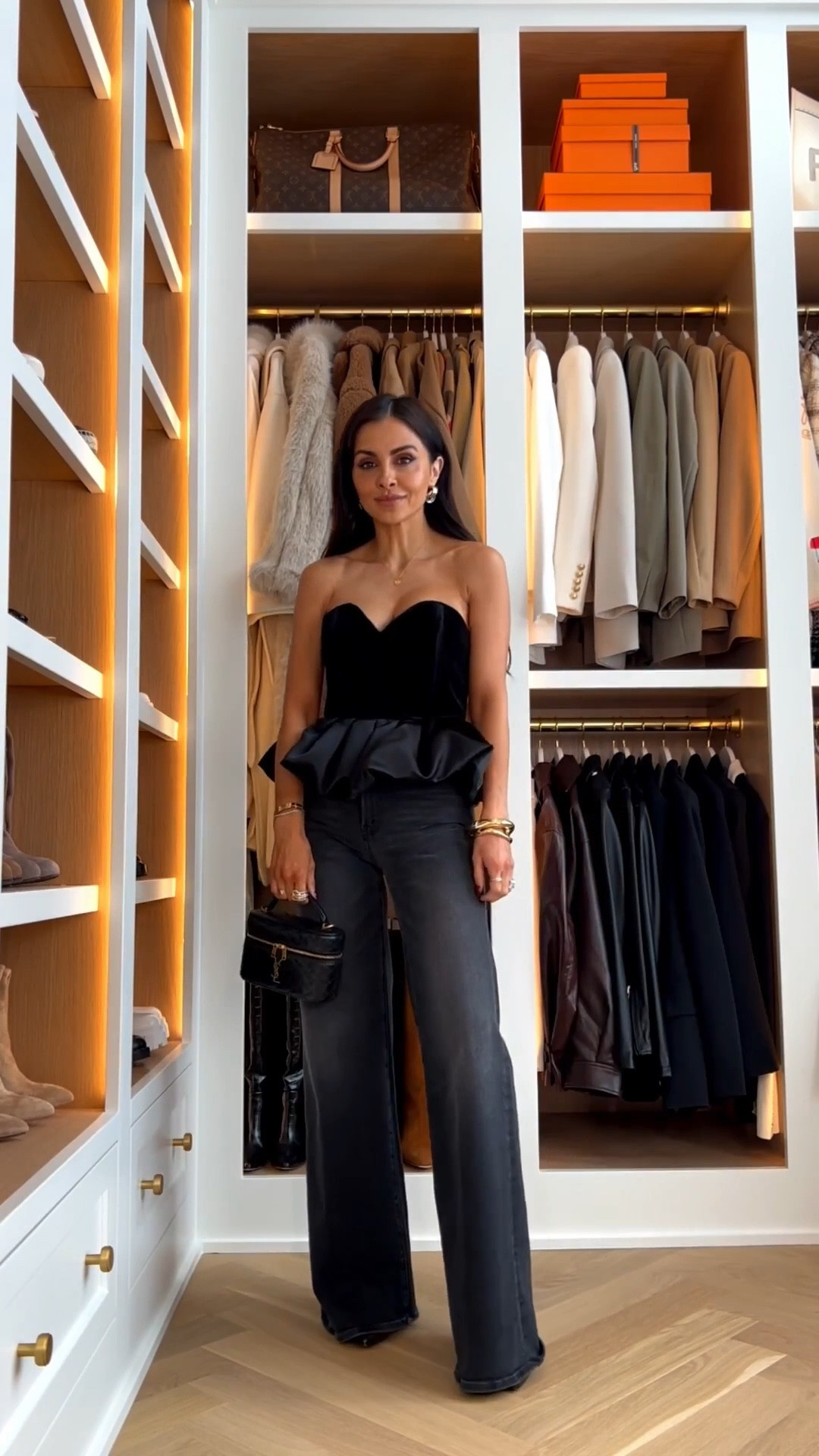 Holiday party outfit 
Mother black jeans run TTS wearing a 24
On sale now at Saks use code SGIFTSF
Bloomingdale’s velvet peplum top

#LTKFindsUnder100 #LTKSaleAlert #LTKHoliday