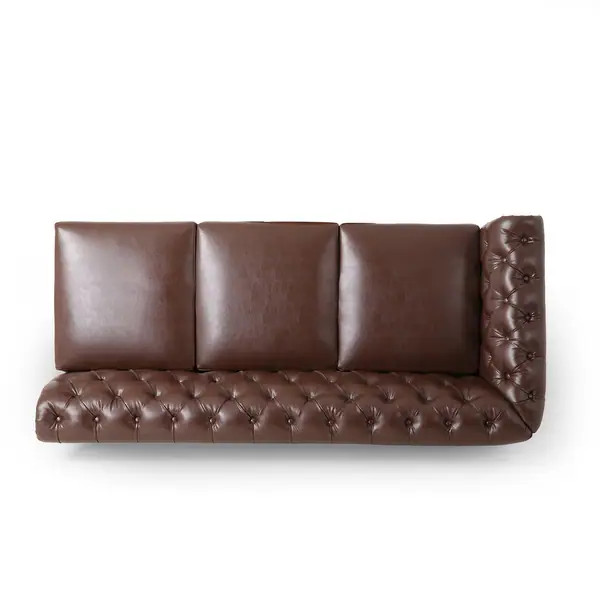 Castalia Chesterfield Tufted 7-seat Sectional Sofa by Christopher Knight Home - 114.00" L x 70.00... | Bed Bath & Beyond