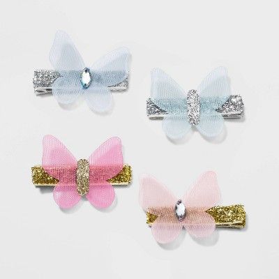 Girls' 4pk Butterfly Hairclip - Cat & Jack™ | Target