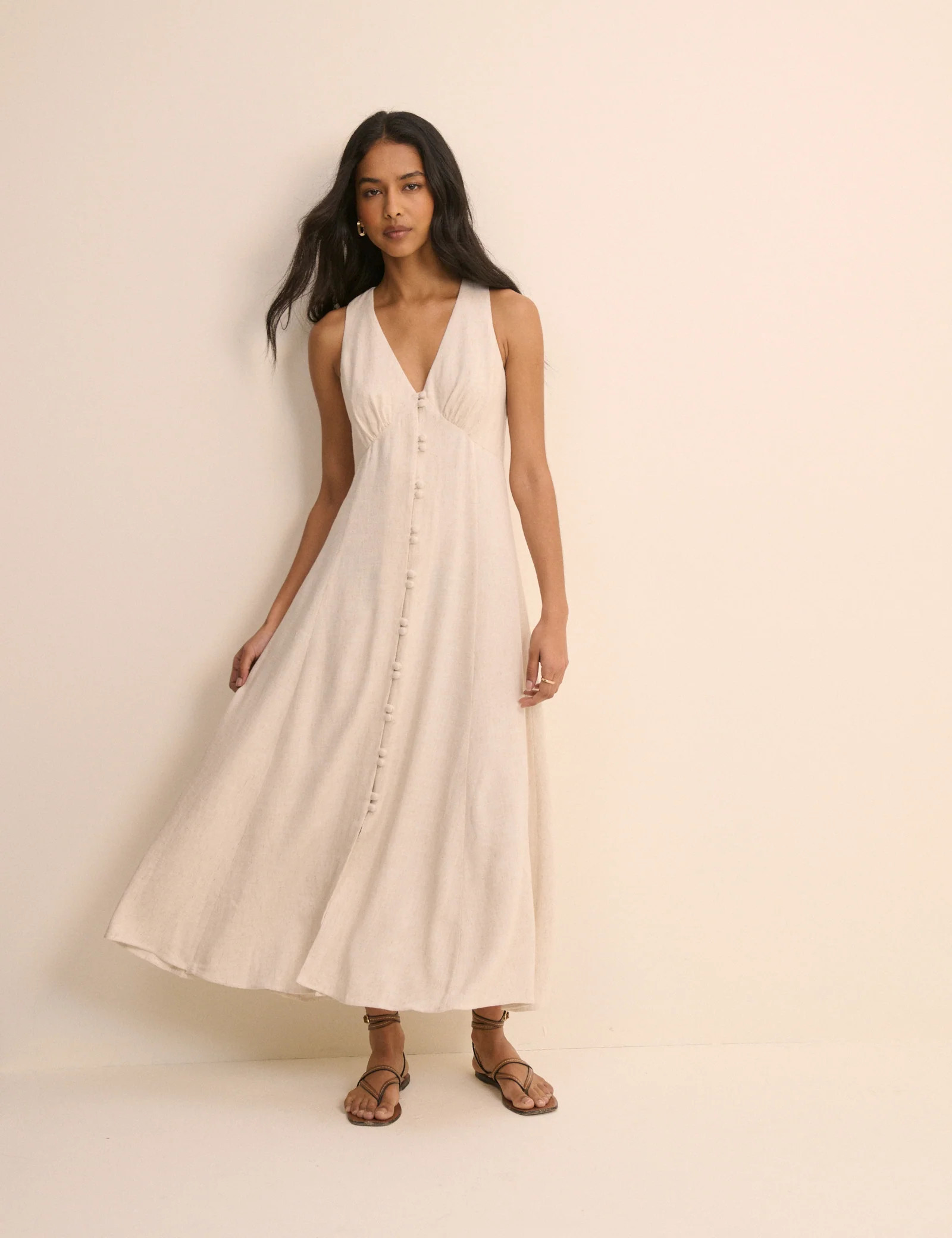 Stone Sleeveless Avery Midi Dress | Nobody's Child