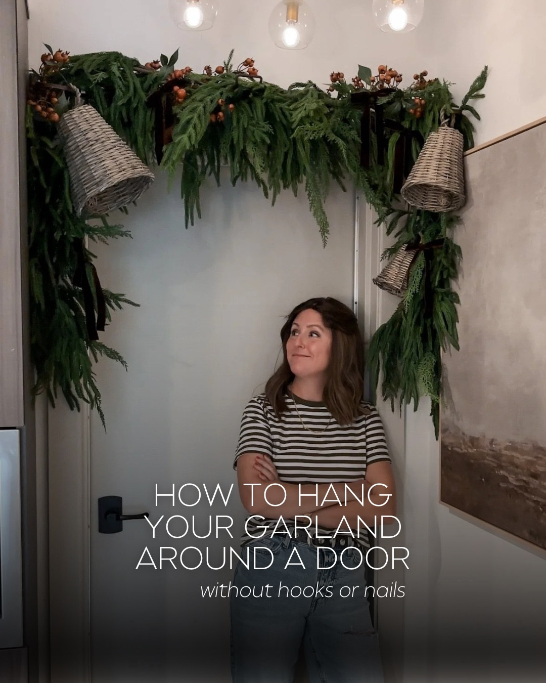 Hang your garland and ditch the sticky hooks! I love the look of garland over doorways but the hassle of trying to manage sticky hooks or putting holes in my wall to do it never seemed appealing. Then, I found this garland hanger from Wayfair and I am obsessed! You pressure mount it between walls and then just lay your garland on top (I am linking to my exact garlands here - I used 2). This rod is traditionally used to hang a garland inside a door, but since our door was between two walls, we tried it above and it fits perfectly! And how gorgeous does this look? Just double check your door measurements to make sure this rod will fit, and you’re good to go! 🎄

#LTKHoliday #LTKmomlife #LTKHome