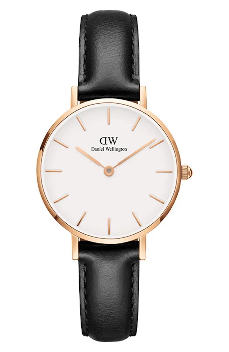 Classic Petite Leather Strap Watch, 28mm | Nordstrom