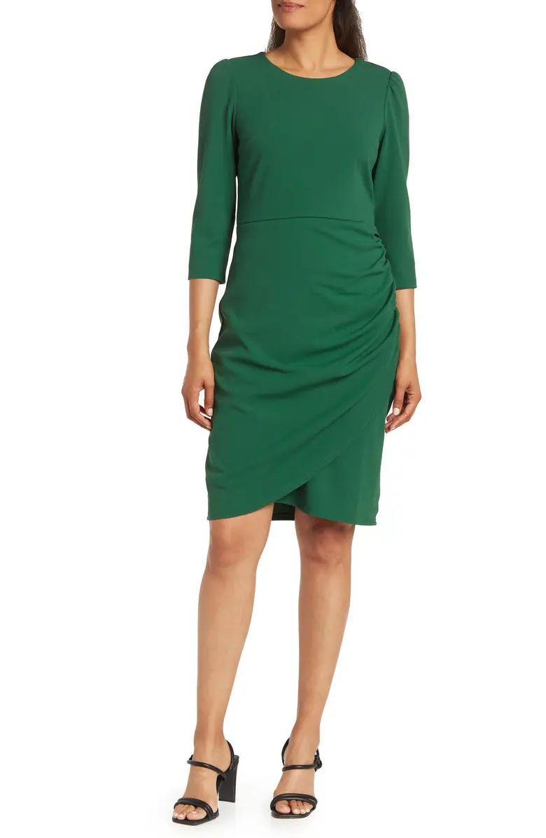 Tahari Long Sleeve Side Drape Dress | Nordstromrack | Nordstrom Rack