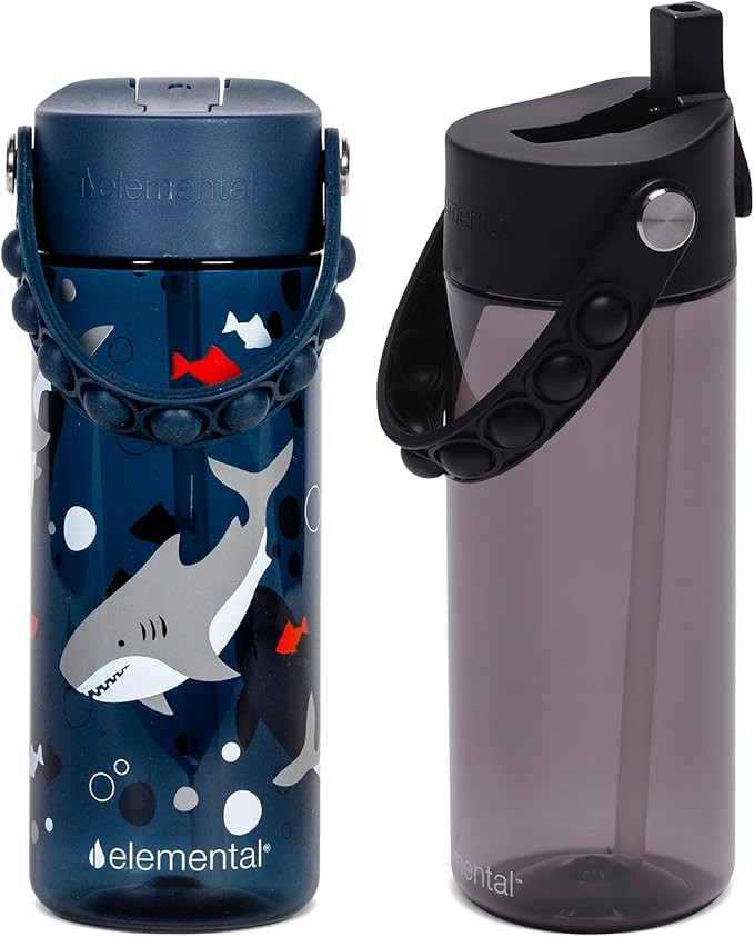 Elemental Leak Proof Water Bottles for Kids - Splash Kids Water Bottle for School with Pop-it Han... | Amazon (US)