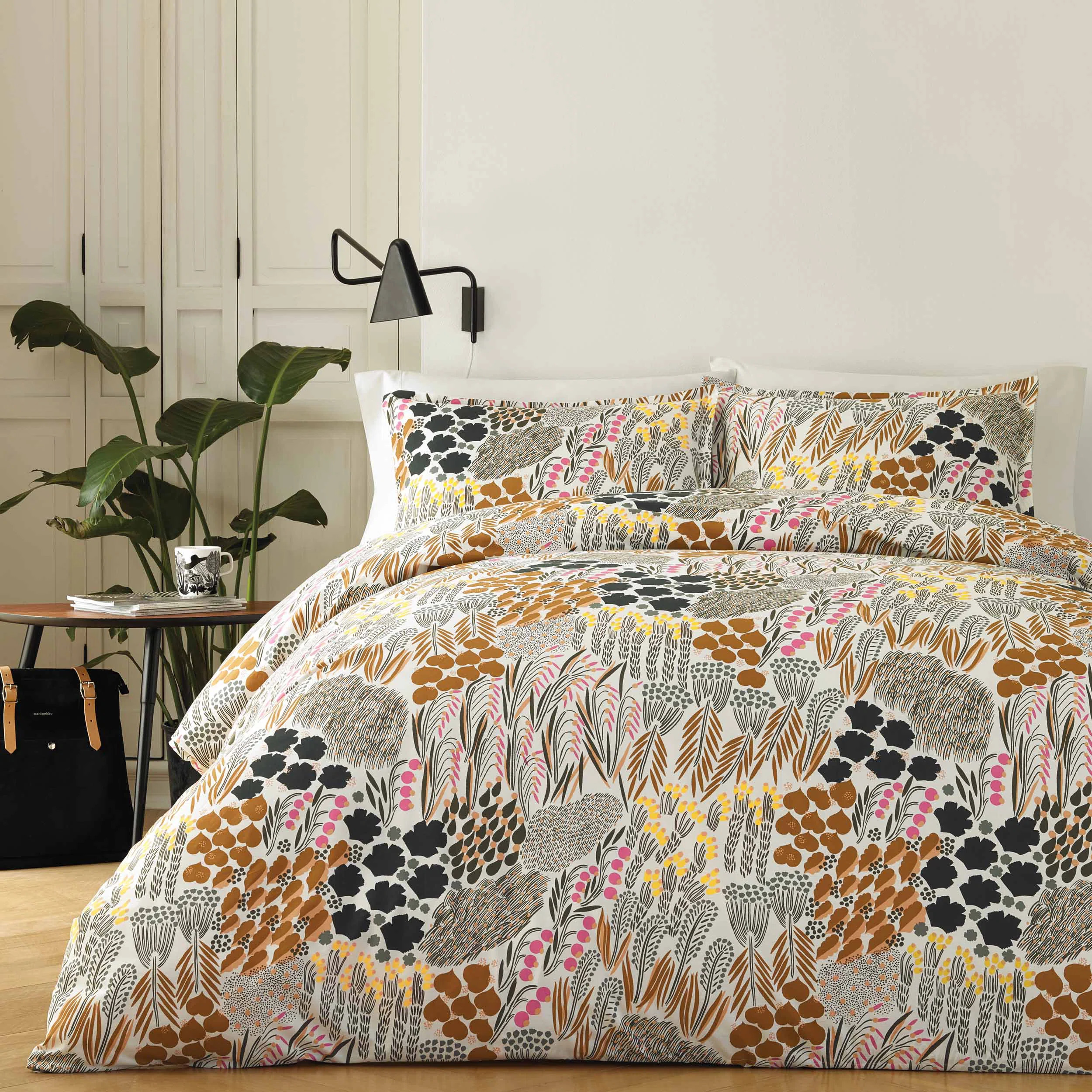 Marimekko Pieni Letto Brown Cotton Duvet Cover Set | Wayfair North America