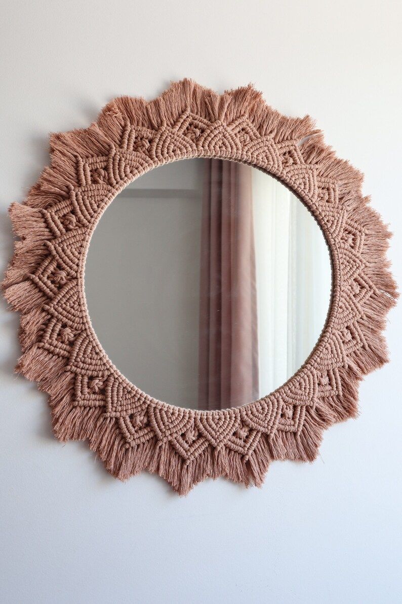 Large Boho Macrame Mirrors for Wall Decor Large Macrame | Etsy | Etsy (US)