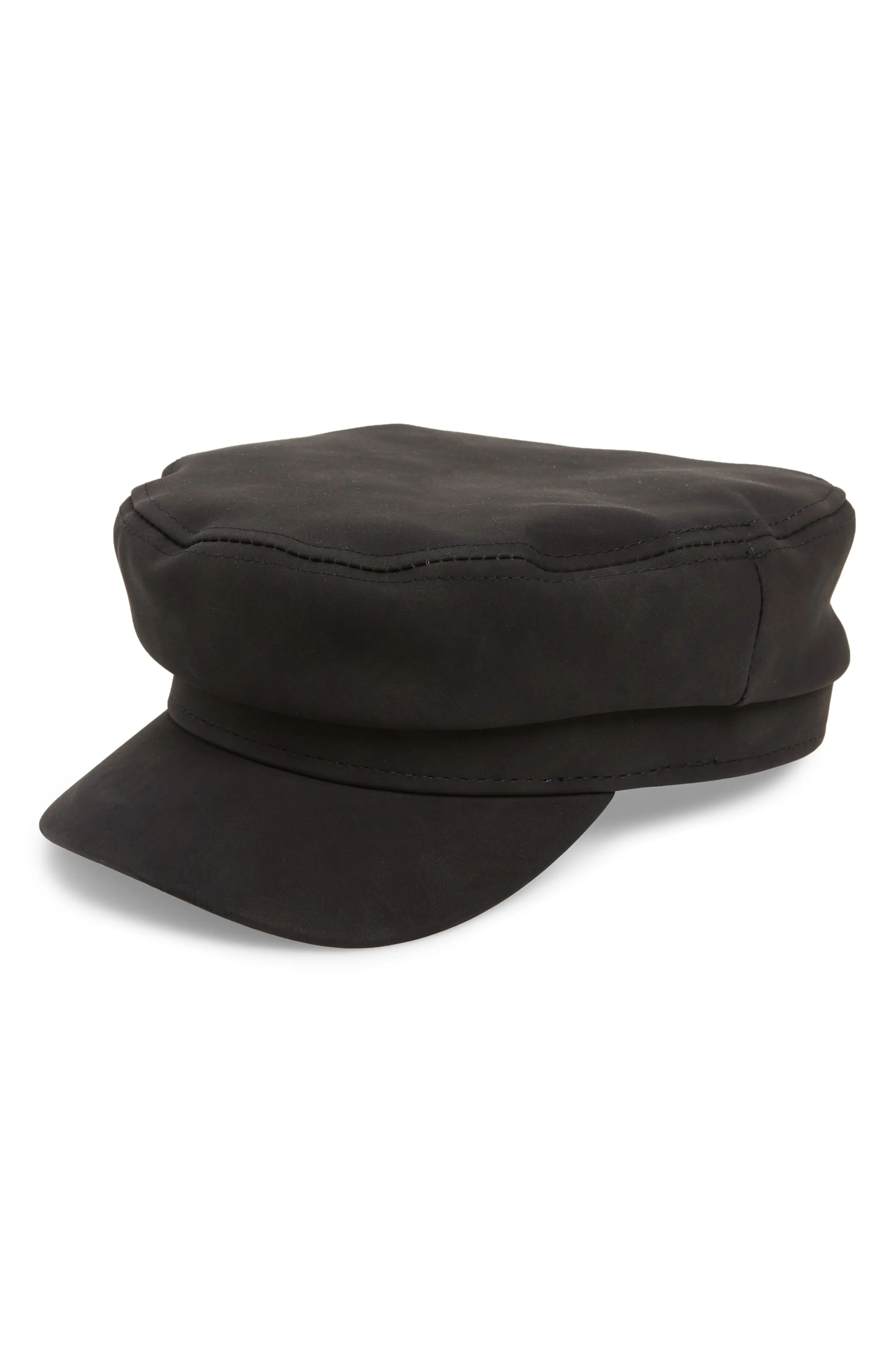 Cabbie Faux Leather Newsboy Cap | Nordstrom