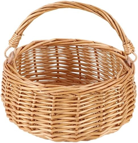 Small Gift Wicker Picnic Basket with Handle,Willow Flower Girl Basket for Weddings，Garden and H... | Amazon (US)