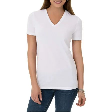 Women's Essential Short Sleeve V-Neck T-Shirt | Walmart (US)