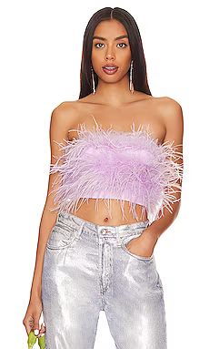 Lovers + Friends Marianne Feather Crop Top in Lavender from Revolve.com | Revolve Clothing (Global)