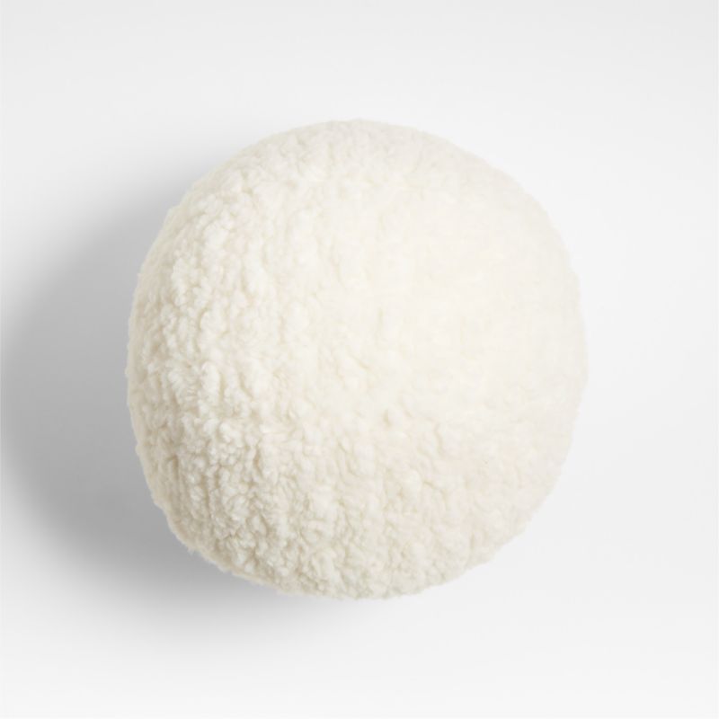 Ivory Snowball Sherpa 12''x12" Holiday Throw Pillow | Crate & Barrel | Crate & Barrel