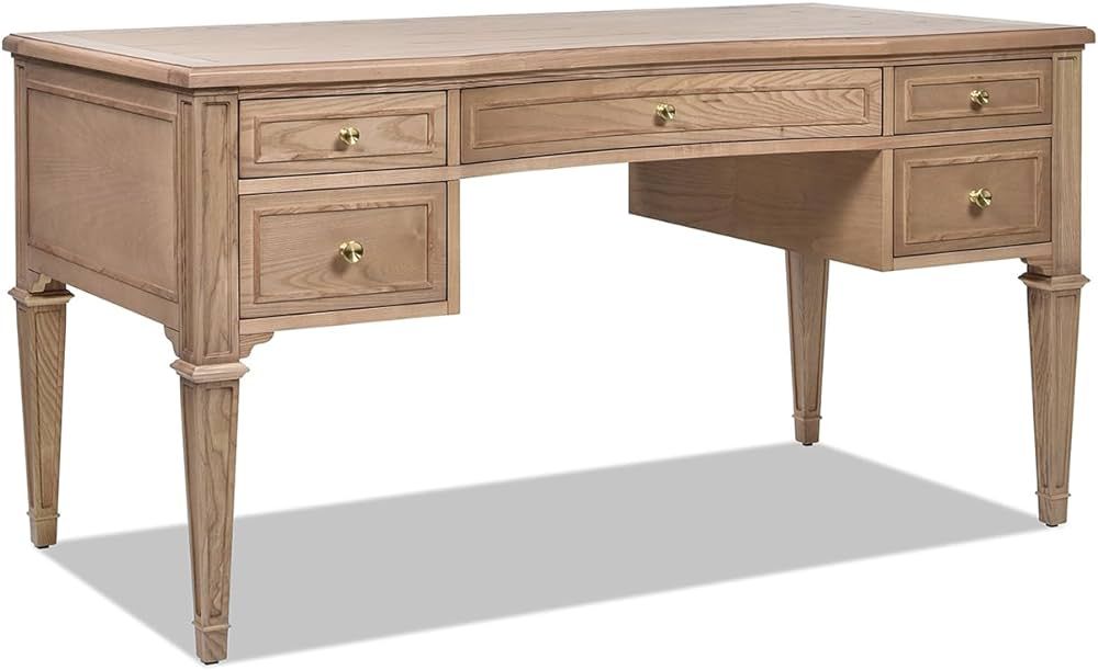 Jennifer Taylor Home JTH Luxe Dauphin Gold Accent 5-Drawer Executive Desk | Amazon (US)