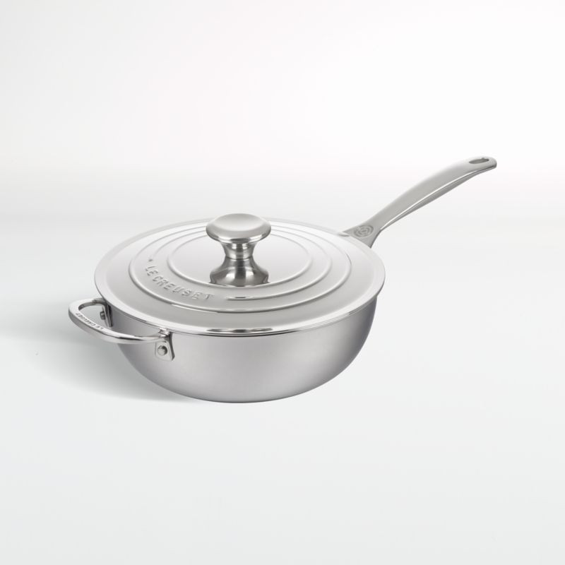Le Creuset Signature Stainless Steel Non-Stick 3.5-Qt. Saucier Pan | Crate & Barrel | Crate & Barrel