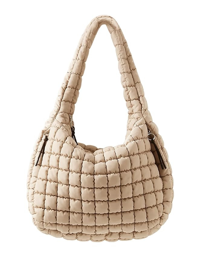Puffer Quilted Shoulder Bag for Women Padding Shoulder Bag Puffy Hobo Bag Trendy Tote Bag 2025 | Amazon (US)