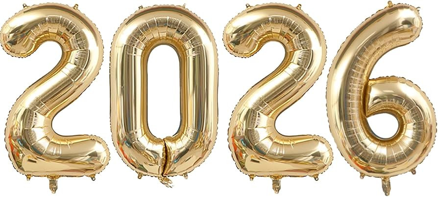 Huge Light Gold 2026 New Year Balloons 40 Inch 2025 Champagne Gold Mylar Foil Helium Number Ballo... | Amazon (US)