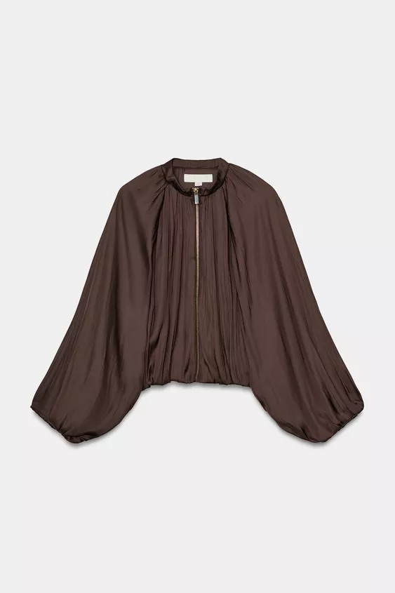 SATIN BALLOON BOMBER JACKET | Zara UK