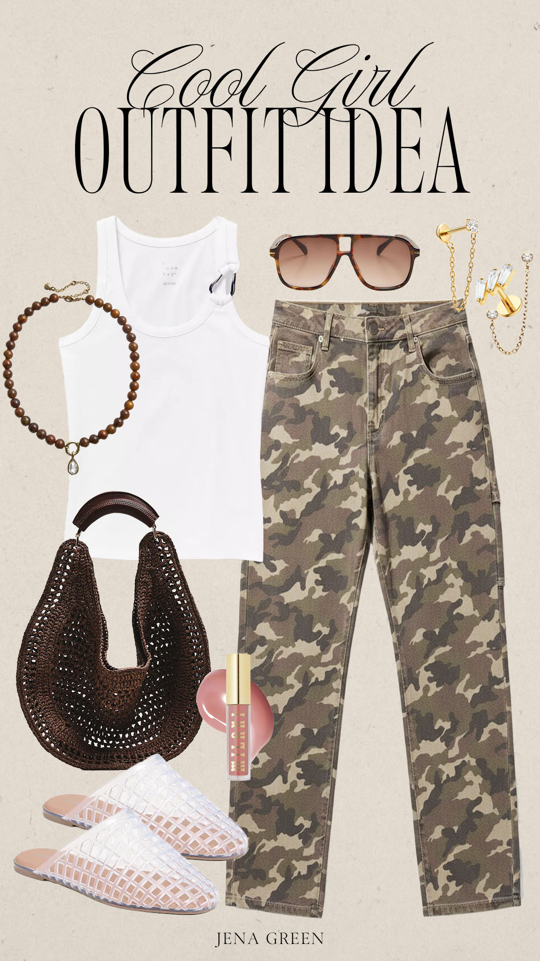 JENA 35 for VICI | Cool Girl Outfit | Spring Outfit | Camo Pants 

 #LTKootd #LTKSeasonal