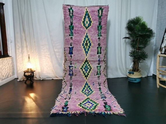 Handmade Runner Rug Vintage Boujad Rug Geometric Runner Rug | Etsy | Etsy (US)