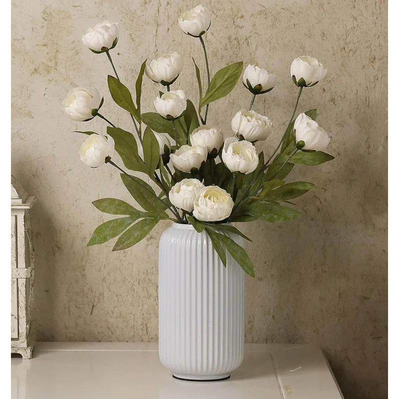 6 Pcs Artificial Flowers, Bulk Fake Peonies Branches | Wayfair North America