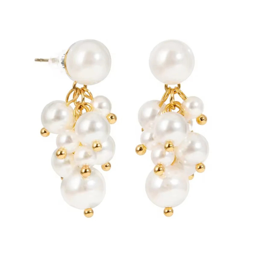 Charlotte Pearl Cluster Earrings | Liv Bella Vita