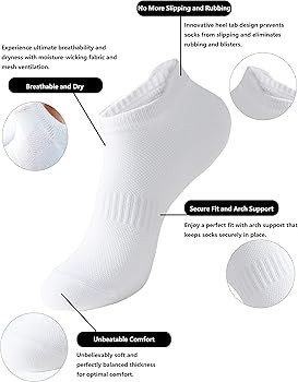 ACCFOD Womens Ankle Socks Athletic Running Low Cut Socks With Tab 6 Pairs | Amazon (US)